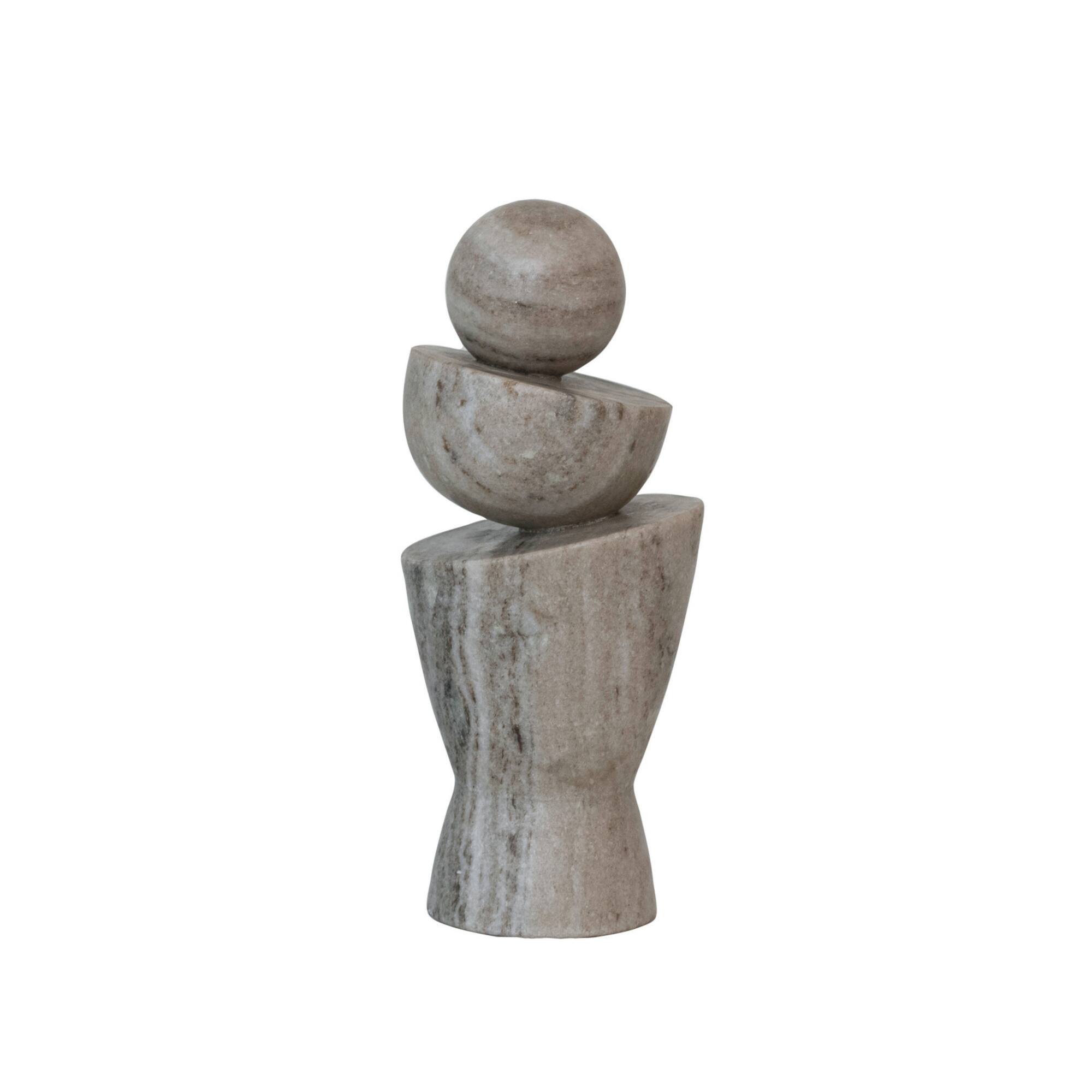 Hello Honey® 9.5" Gray & Brown Geometric Marble Décor